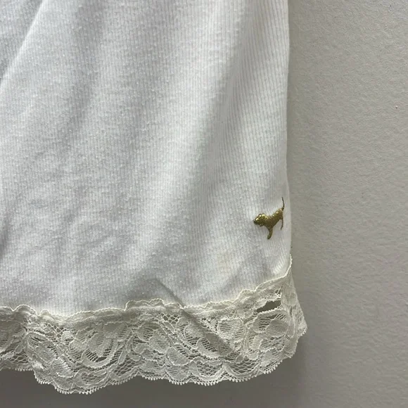 Pink White Lace Trim Camisole  Size Medium. - Picture 8 of 9